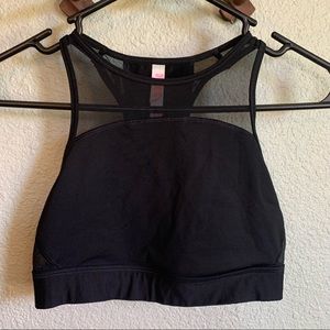 Victoria’s Secret PINK black mesh sports bra 2016 high neck Athleisure - Small